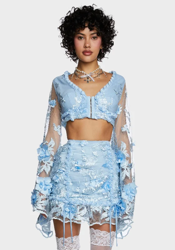 Online Boutique Stores Social Season Long Sleeve Top - Blue