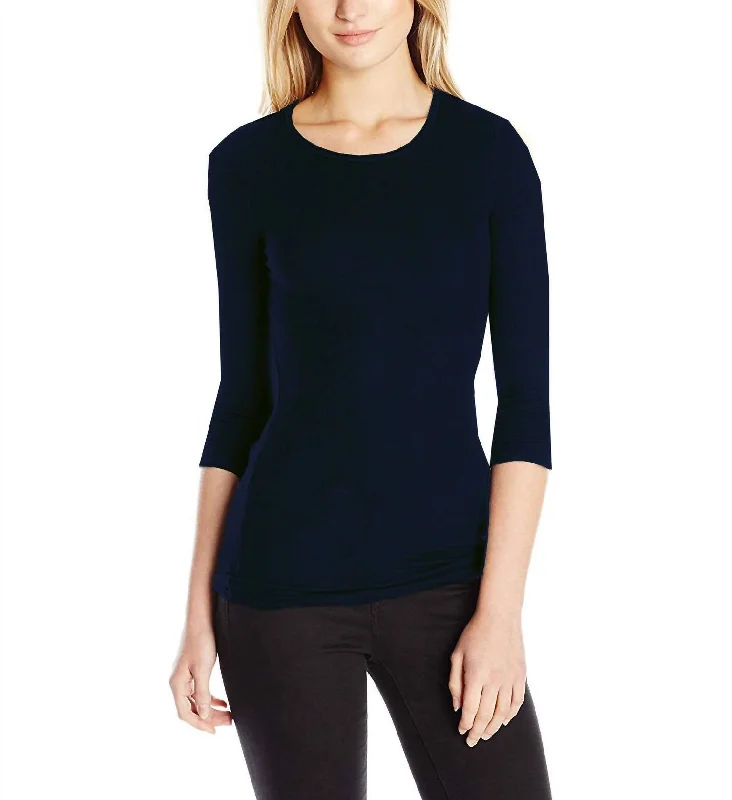 Versatile Outfits Women's Long Sleeve Crew Neck Tee In Thunder