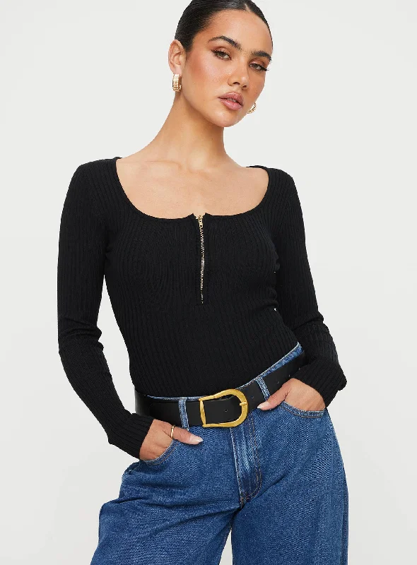 Casual Chic Zuma Long Sleeve Bodysuit Black