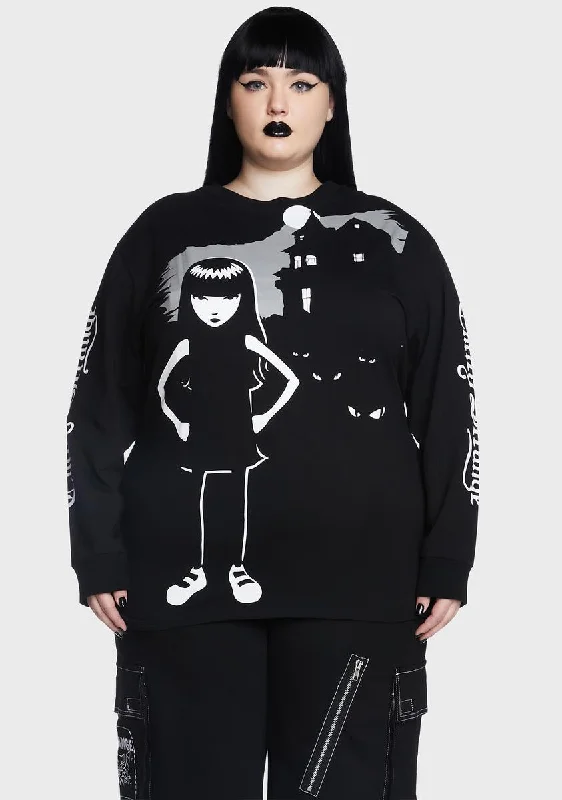 Women's Vintage Attire Plus Manic Moon-Day Long Sleeve Tee