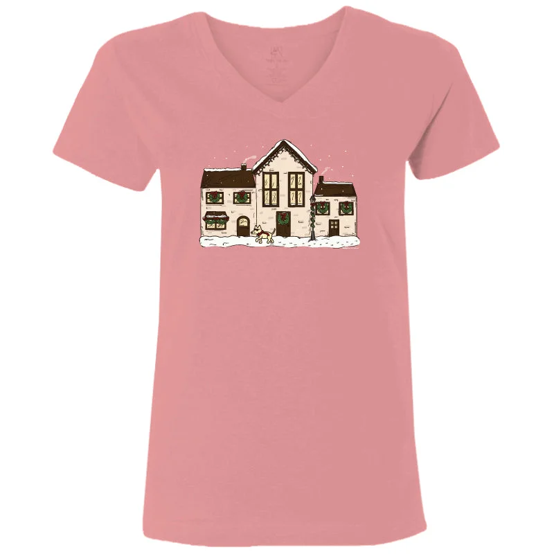 Chic Women's Outfit Ideas Deck the Paws  - Ladies T-Shirt V-Neck
