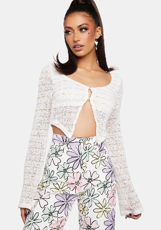 Trendy Women's Apparel Knit Pointed Crop Top