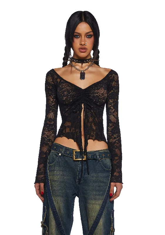 Modern Women's Wardrobe Essentials Call It Dreaming Long Sleeve Top - Lace