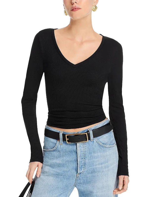 Affordable Women's Clothing Online Womens V Neck Long Sleeve Pullover Top