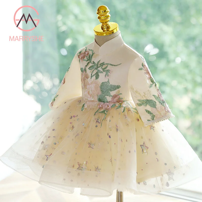 Casual Fashion Trends for Women MARRYSHE Baby Girl and Toddler Embroidered Stars Sequin Puffy Birthday Party Princess Dress.
