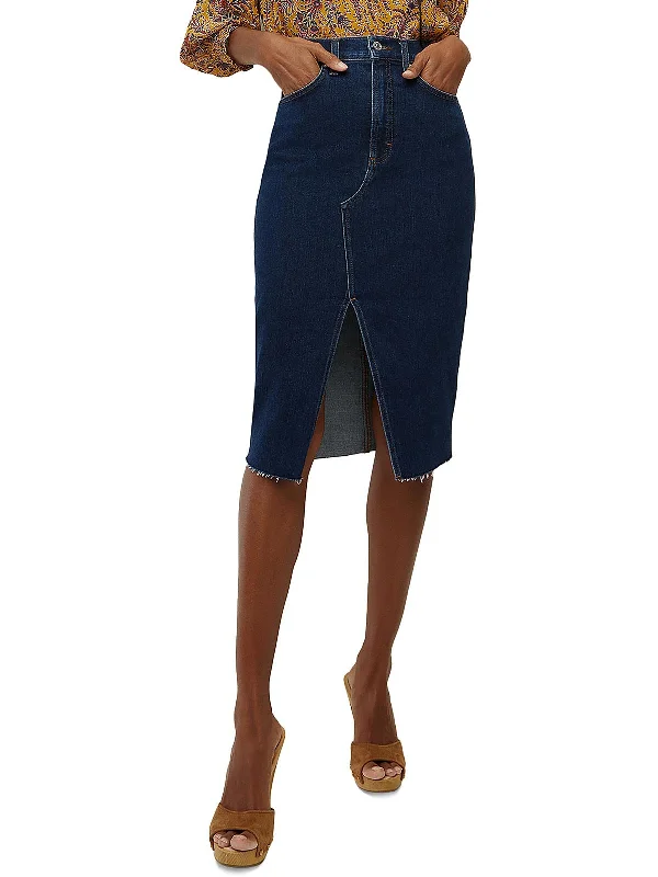 Premium Fabrics Breves Womens Denim Midi Skirt