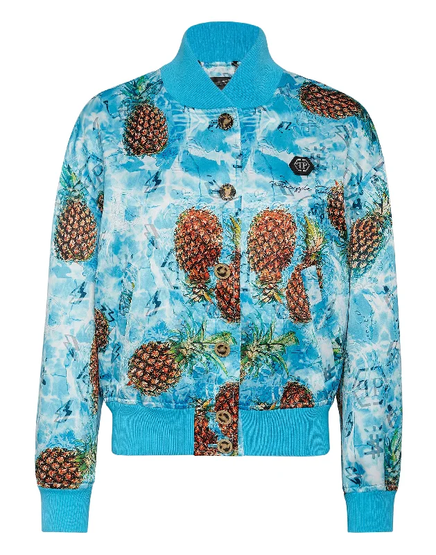 Women's Wedding Apparel Duchesse Bomber Pineapple Skies